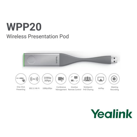 Yealink WPP20 USB C & A Wireless Presentation Pod (Refurbished - Excellent)