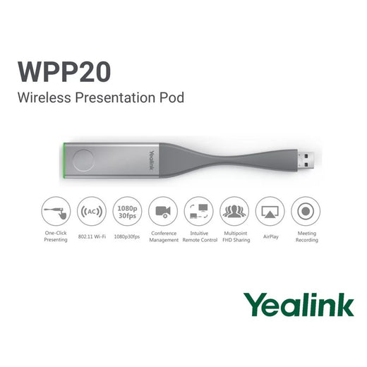 Yealink WPP20 USB C & A Wireless Presentation Pod (Refurbished - Excellent)