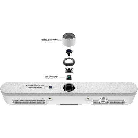 Logitech Rally Bar Mini with TAP Touch Controller + CAT5e Kit - White (Refurbished)
