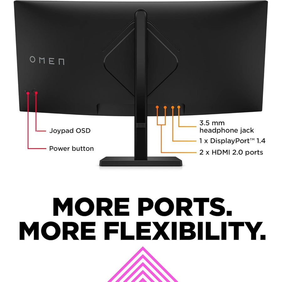 HP OMEN 34c 34" 165hz WQHD (3440 x 1440) Curved Ultra-Wide Gaming Monitor (Refurbished - Excellent)