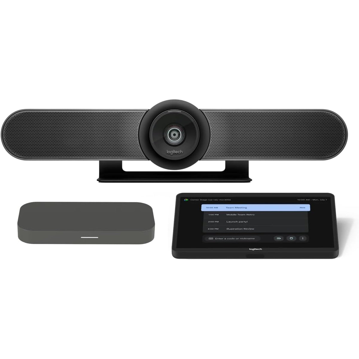 Logitech Room Solutions for Google Meet - MeetUp with Integrated Wall Mount/Stand, Tap + CAT5e Kit, & Compute Unit (Refurbished)