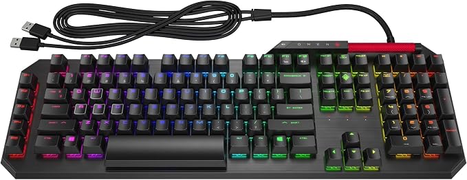HP OMEN Sequencer RGB Gaming Keyboard – Optical-Mechanical Blue, QWERTY, 2VN99AA#ABU (New)