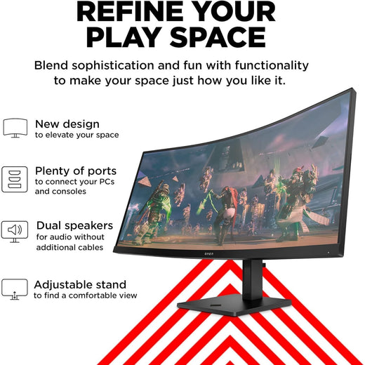 HP OMEN 34c 34" 165hz WQHD (3440 x 1440) Curved Ultra-Wide Gaming Monitor (Refurbished - Excellent)
