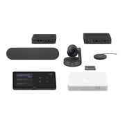 Logitech Medium Room Solution for Teams & Zoom - Rally PTZ, Camera, RoomMate, Tap Controller, Speaker & Mic Pod & Accessories (Refurbished)